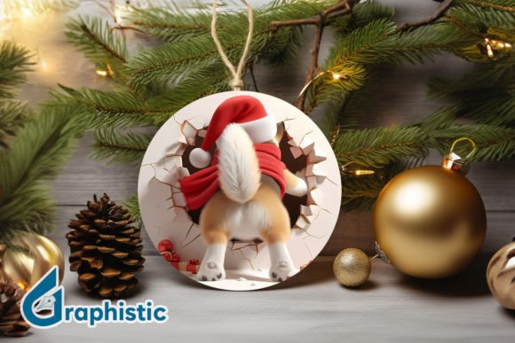 3D Dog Christmas Ornament Back 21: Illustrations for Crafters
