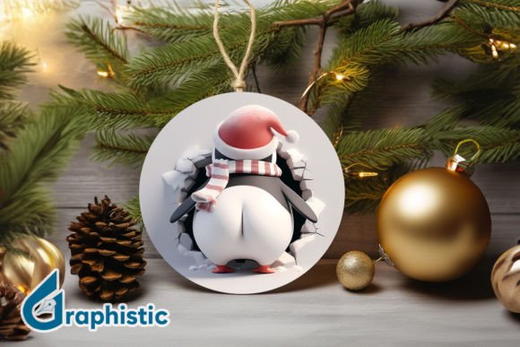 3D Penguin Ornament: Festive Illustrations