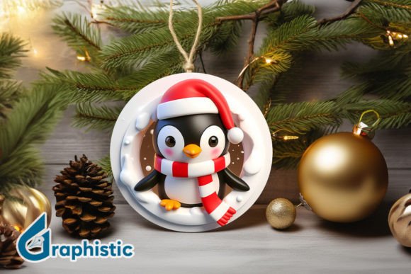 3D Penguin Ornament Front 86 Illustrations