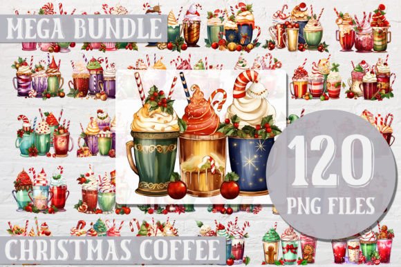 Christmas Coffee Illustrations: 120 PNG Review