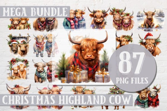 Christmas Highland Cow Bundle 87 PNG Review