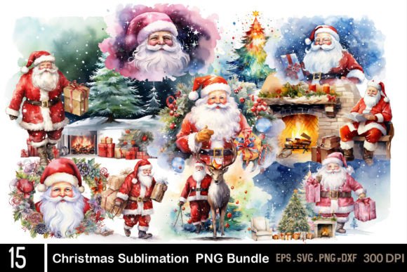 Christmas Sublimation Png Bundle: Festive Illustrations