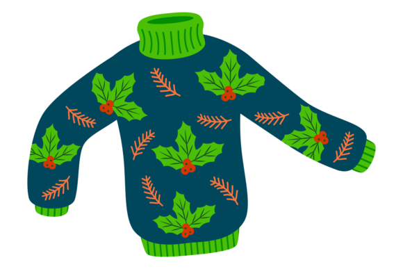 Christmas Wool Sweater Icon: Vintage Hol Illustrations