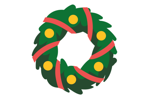 Christmas Wreath Icon: Illustrations for Winter