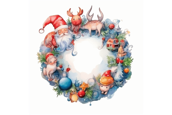 Colorful Christmas Wreath Sublimation: Illustrations Review