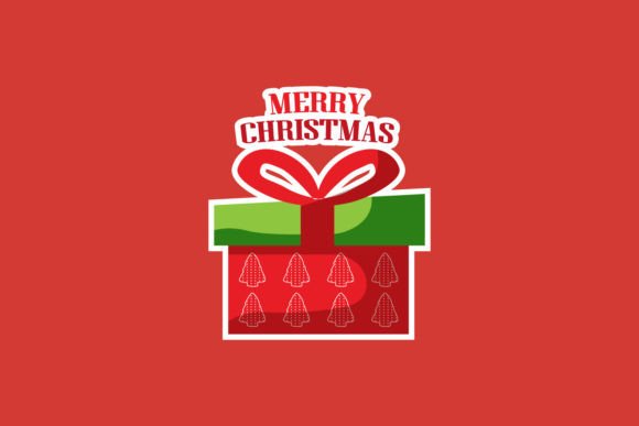 Flat Christmas Sticker Design Concept: Festive Illustrations