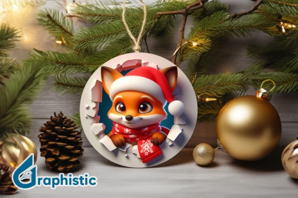 Fox 3D Christmas Ornament PNG Front 06 Review