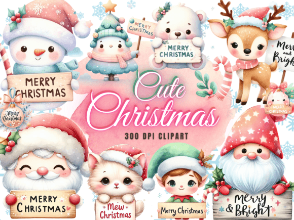 Merry Christmas Clipart: Festive Illustrations