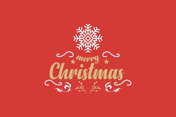 Merry Christmas Text with Snowflake Illustrations Review