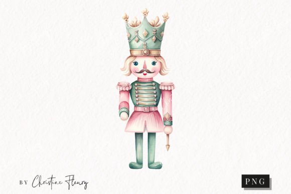 Pastel Watercolor Christmas Nutcracker Illustrations
