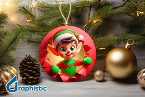 Review: 3D Cute ELF Christmas Ornament F 124 Illustrations