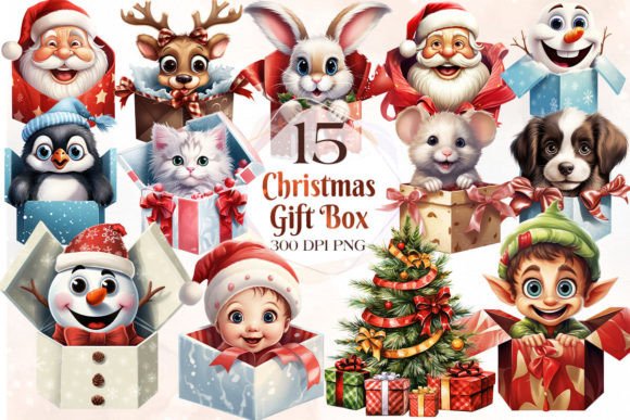 Reviewing the Christmas Inside Gift Box Clipart Bundle