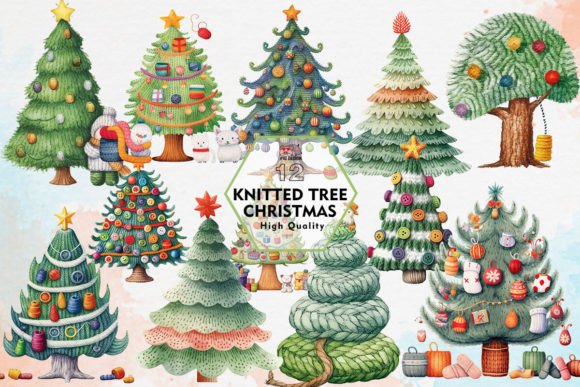 Reviewing the Knitted Tree Christmas Clipart PNG for Embroidery