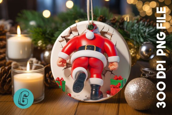 Santa Christmas Ornament Back 79 Illustrations