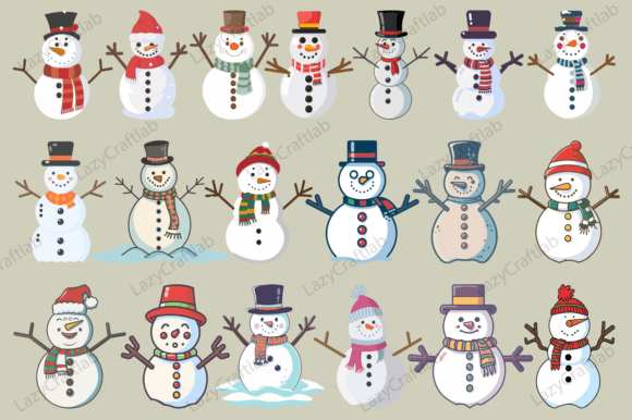 Snowman Vector Bundle: Festive Illustrations