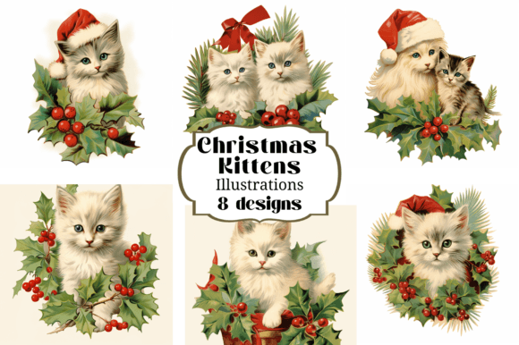 Victorian Christmas Kittens Cats Illustr: A Designer’s Review